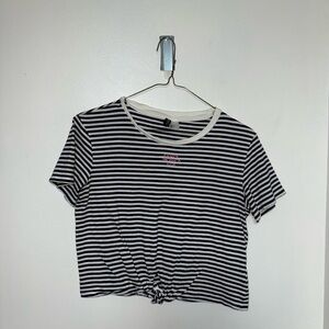 Black and White Striped Crop Top